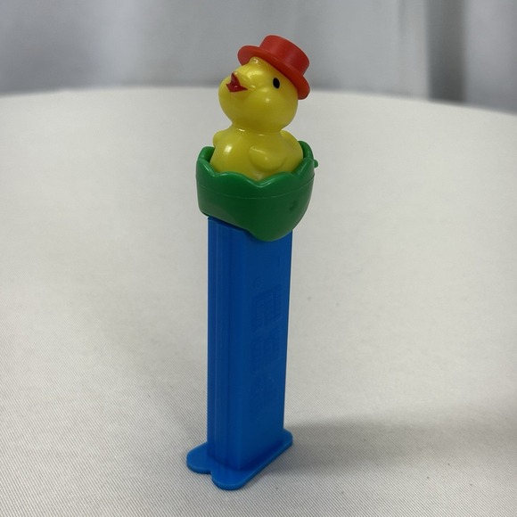 Other - Pez Despenser Chick In Green Egg W/ Red Hat Footed Blue Vintage